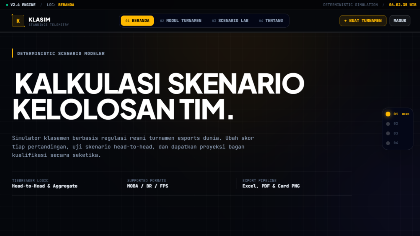 Klasim – Esports Telemetry & Scenario Modeler